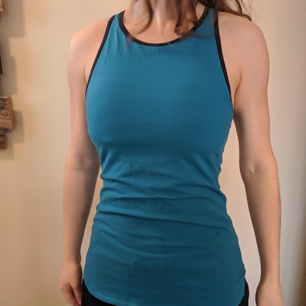 Lucy Blue Open Back Tank Sz S